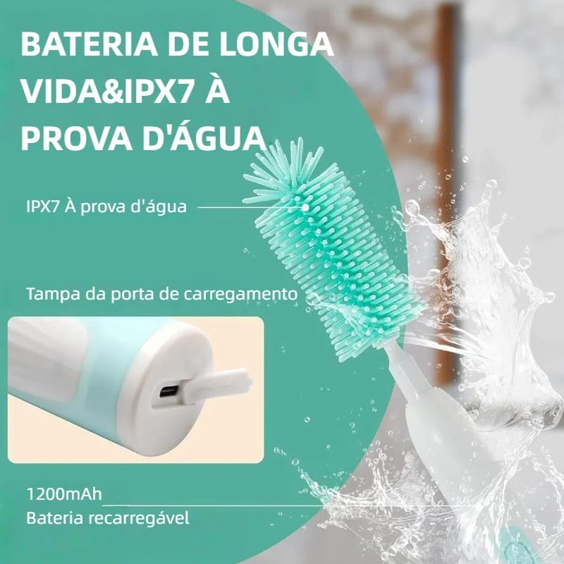 Kit Escova Elétrica de Mamadeira Silicone Recarregável Multifuncional